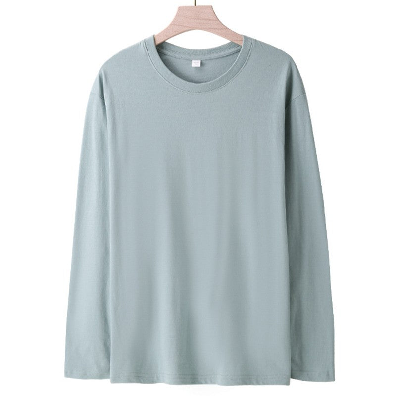 Long Sleeves T-Shirts Men 100% Cotton Tee Tops Male Autumn Basic Plain Color Tshirts Women Normal Fit Size M-5XL Under Wear Man