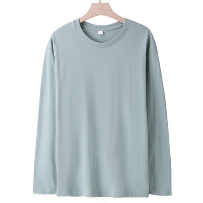 Long Sleeves T-Shirts Men 100% Cotton Tee Tops Male Autumn Basic Plain Color Tshirts Women Normal Fit Size M-5XL Under Wear Man