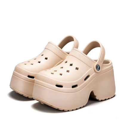 Women's Wedges Heel Sandals Summer 2024 Closed Toe Chunky Platform Sandalias Mujer Hollow Out Thick Sole Non-slip Slides Ladies