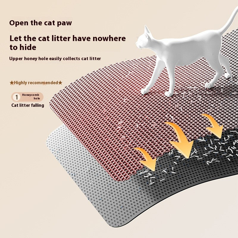 Tapete Higiênico para Gatos, Design de 2 Camadas, Tecnologia Premium de Retenção de Areia, Base Impermeável, Protetor de Chão Antiderrapante para Gatinhos Internos
