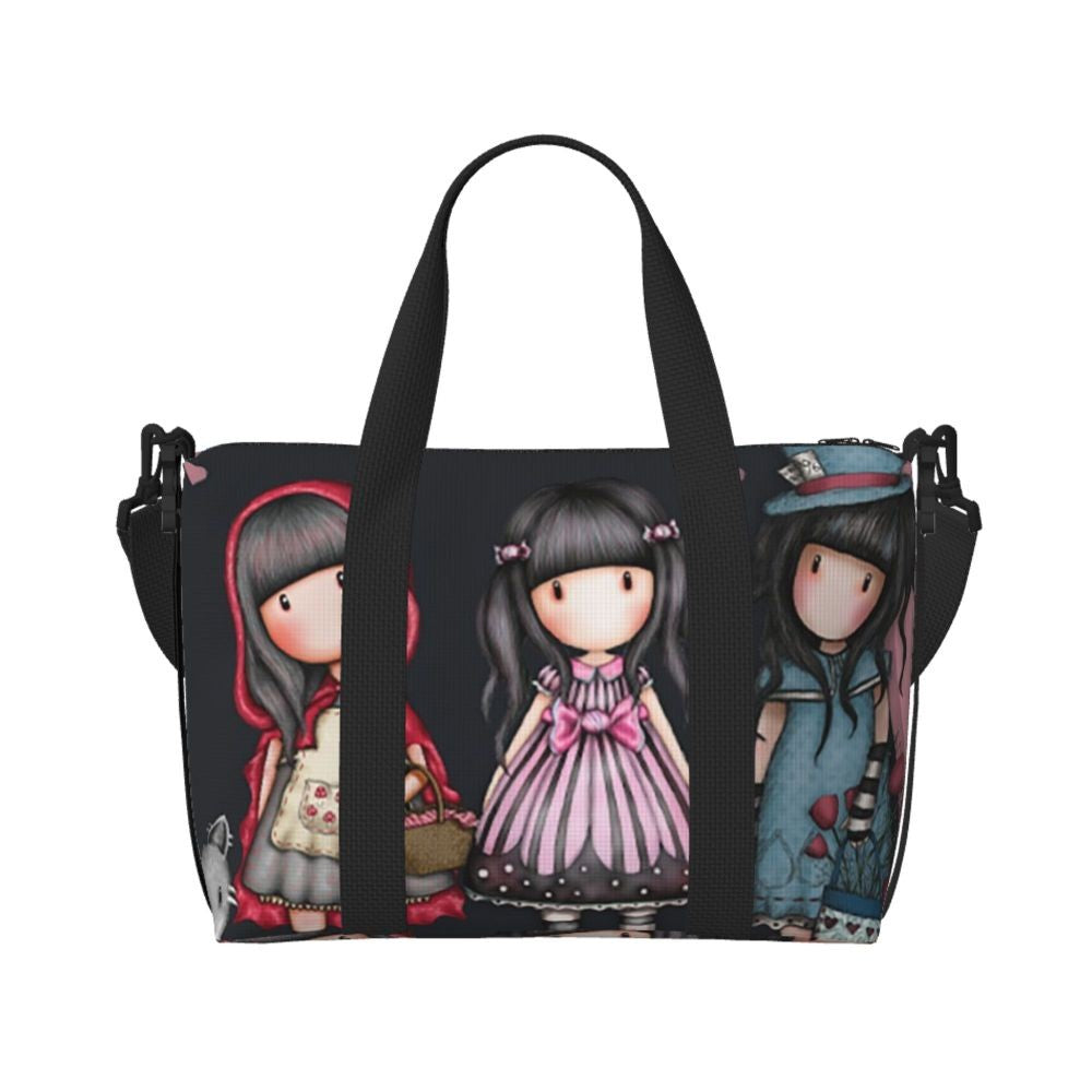 Custom Santoro Gorjuss Beach Travel Bag Large Capacity Tote Bags for Gym Yoga Women Shopping Duffle Shoulder Bag