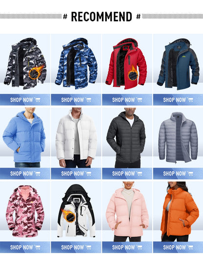 Jaqueta Masculina Impermeável TACVASEN de Inverno Pesada Forrada com Lã, Jaquetas de Esqui e Snowboard, Casacos Corta-Vento com Capuz Removível