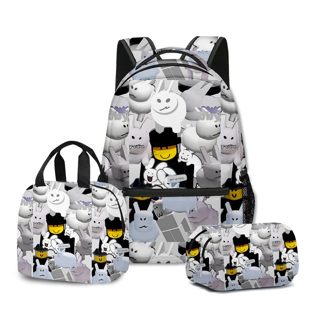 Desenho Animado Popular Engraçado Gubby Pelúcia Impressão 3D 3 Peças/Conjunto Bolsas Escolares para Estudantes Mochila para Laptop Lancheira Portátil Estojo de Lápis