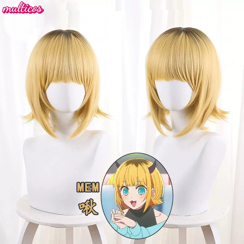 Peruca de Cosplay Oshi no Ko Hoshino Ai Hoshino Ruby Hoshino Akuamarin Arima Kana Peruca de Cosplay Cabelo Resistente ao Calor Perucas de Anime + Touca de Peruca
