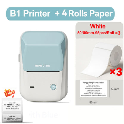 Portable Niimbot B1 Wireless Label Maker Adhesive Sticker Printer Labeling Machine DIY 20-50mm Labels for Office Home