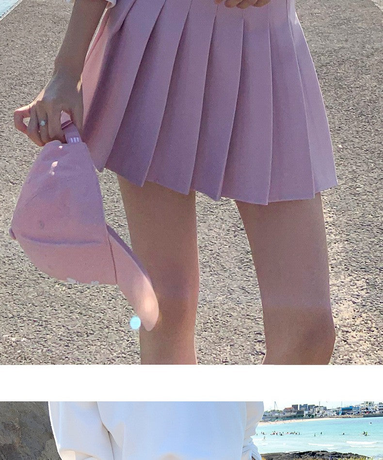 1pcs Spring Summer Womens Mini Skirts Girls Pleated Skirts Lady High Waist Cute Pink Skirt Student Short Skirt JK Uniform Skirts