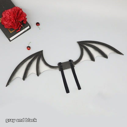 New Handmade Simulation Plush Furry Bat Ears Devil Sweetheart Halloween Bat Cosplay Pros Night Party Animals Hair Band Bat Wing