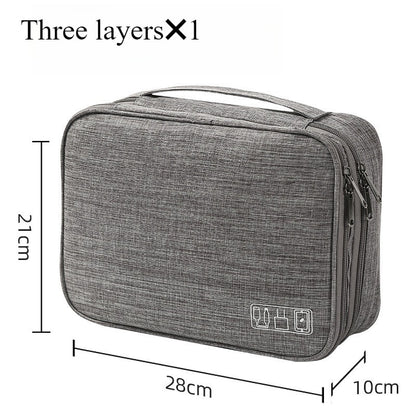 Single-layer / Three-layer Electronic Storage Pouch, Travel Cable Organizer Pouch, Portable Electronic Accessories Bag, Portable
