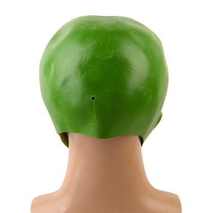 1pc Realistic Latex Green Alien Head Mask, Halloween, Christmas Holiday Decorations, Bar Shows, Rave Party Performance Costume