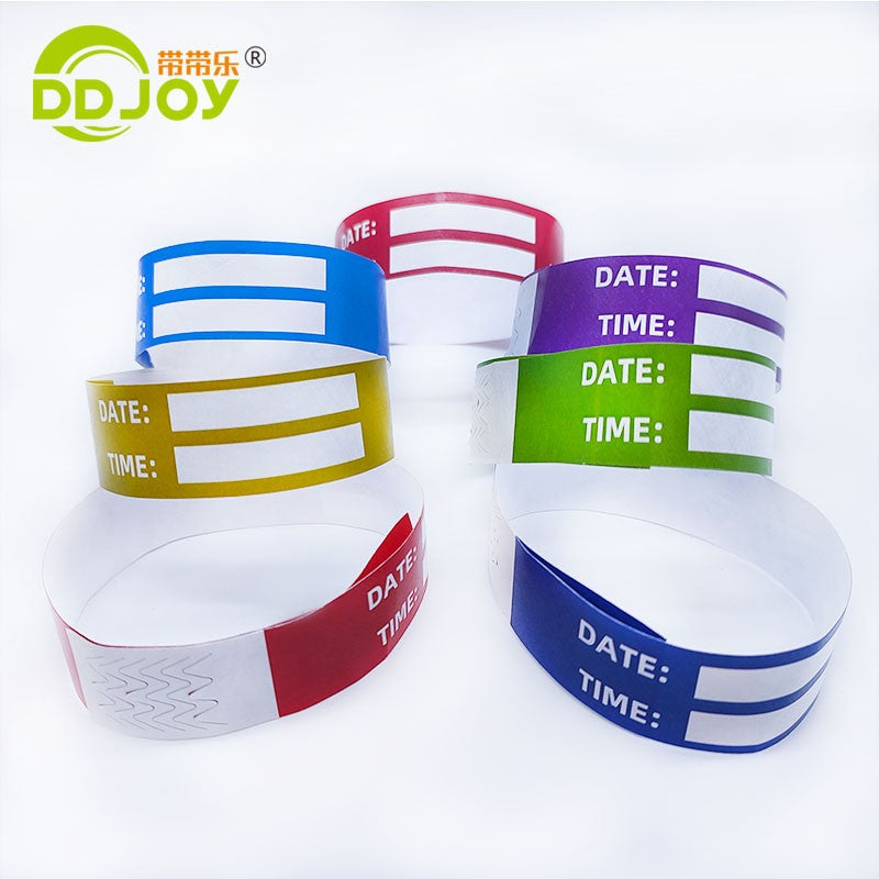 100pcs Colorful Neon Paper Wristbands Mixed Multicolor Waterproof Bracelet charms for Events Festivals,non-custom