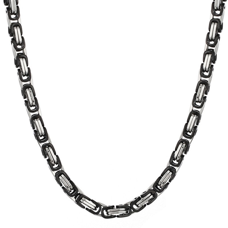 Colares de Corrente Longa Bizantinos Pesados Aço Inoxidável Elo Forte Grosso Corrente Colar Hip Hop Punk Joias Masculinas para Homens Rapper