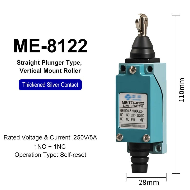 ME-8108 ME-8104 ME-8107 ME-8111 ME-8112 ME-8166-8169 Limit Switch Rotary Adjustable Roller Lever Arm Travel Switch AC250V NO NC