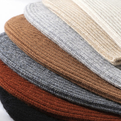 Pure Wool Beanies Stocking Caps Winter Women Men Knitted Bonnet Cap Hat Soild Colour Autumn Winter