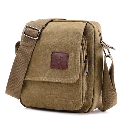 Casual crossbody bag, men's retro canvas crossbody bag, suitable for going out and daily commuting, shoulder bag