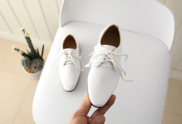 Iawesome Boys Leather Shoes Kids Flats Lace-up Children's Wedding Shoes For Toddlers Boy Big Boys Fashion For Performance
