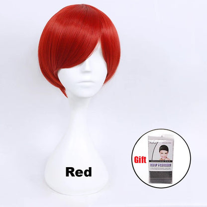 Peruca curta sintética Snoya 30cm roxo azul vermelho amarelo fibra de alta temperatura Peruca para festa a fantasia Cosplay 23 cores
