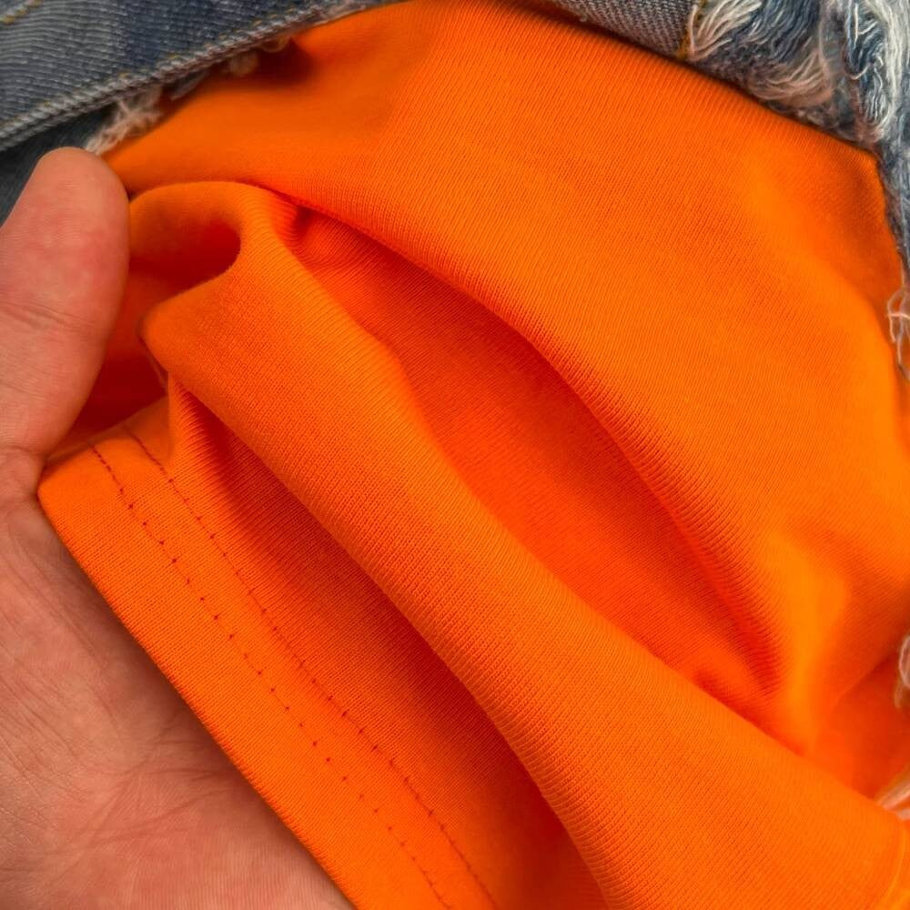 XFPV Women's Sweet high Waist Wrap Belt Round Neck patchwork Denim Shirt  Chic Top Y2k Korean Fashion Spring Summer 2025 SM11327