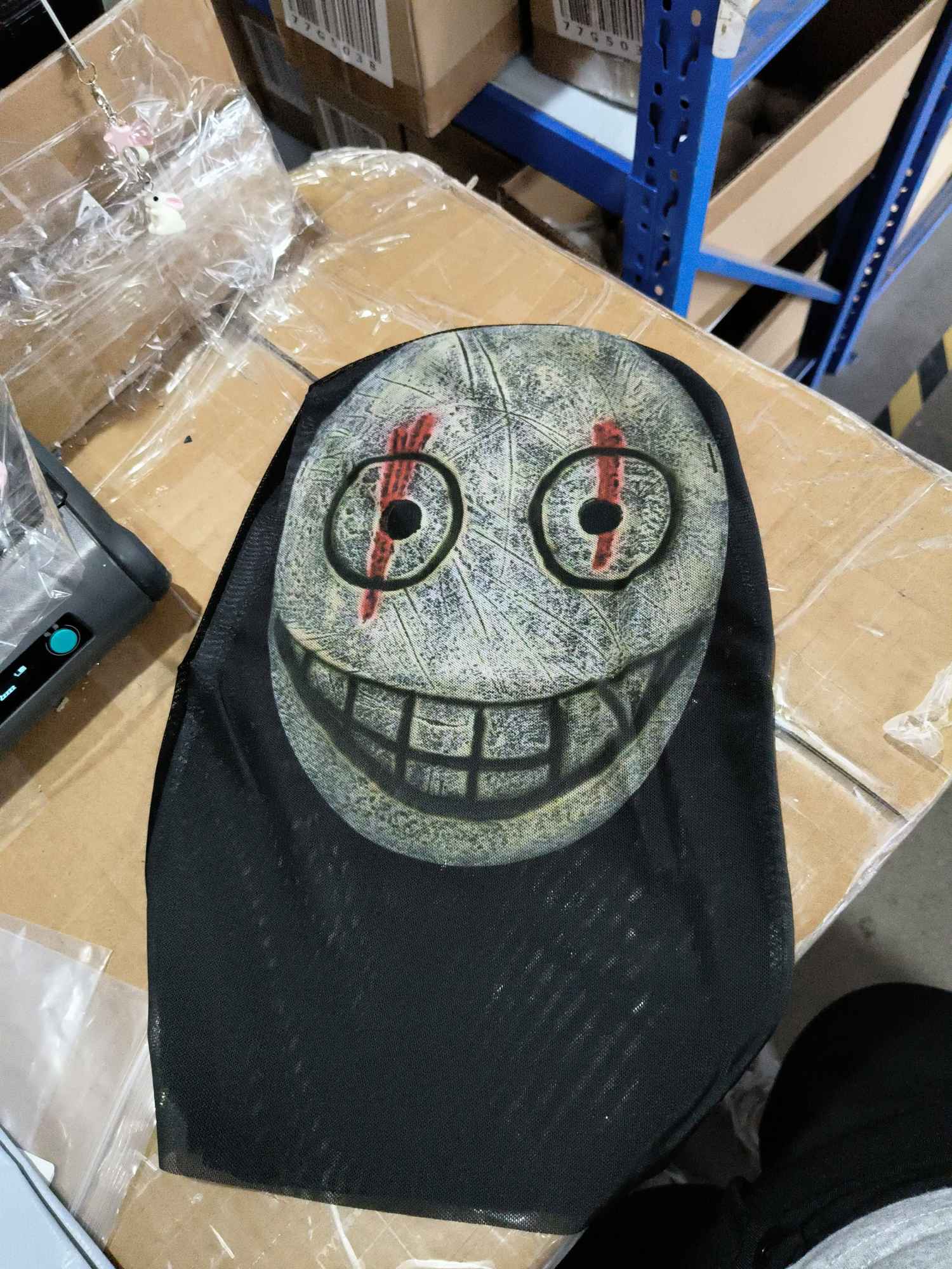 Halloween Ghost 3D Printed Mask, Stretchy Mesh Full Head Accessory, Fun Horror Cosplay Party Halloween