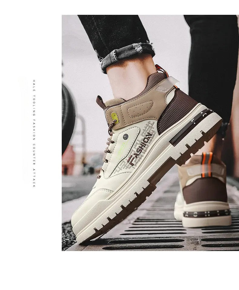Tênis Masculino Casual de Outono Vulcanizado, Tênis Esportivo Masculino para Caminhada, Tênis Masculino para Área Externa, Tênis Masculino com Sola Macia para Caminhada