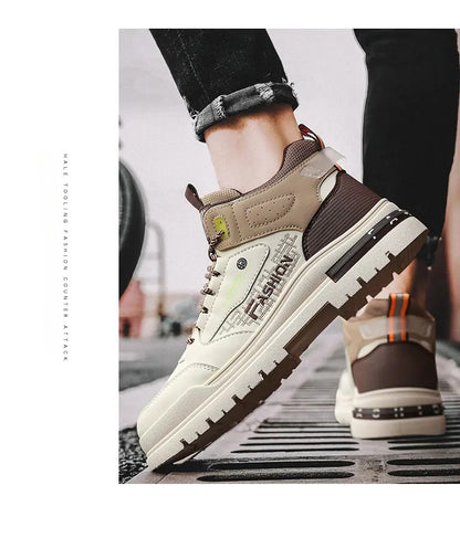 Tênis Masculino Casual de Outono Vulcanizado, Tênis Esportivo Masculino para Caminhada, Tênis Masculino para Área Externa, Tênis Masculino com Sola Macia para Caminhada