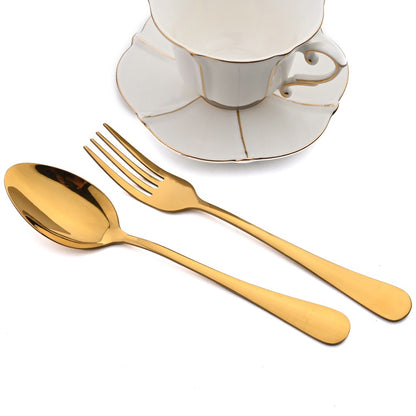 AJOYOUS Jogo de Louça de Aço Inoxidável Espelhado 24 Peças Talheres Ocidentais Faca Garfo Colher Conjunto de Talheres Utensílios de Cozinha Prateados