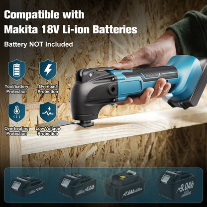 Ferramenta Multifuncional Oscilante para Bateria Makita 18V Serra Elétrica Aparador Ferramenta Oscilante para Cortar Raspar Lixar Ferramenta Elétrica