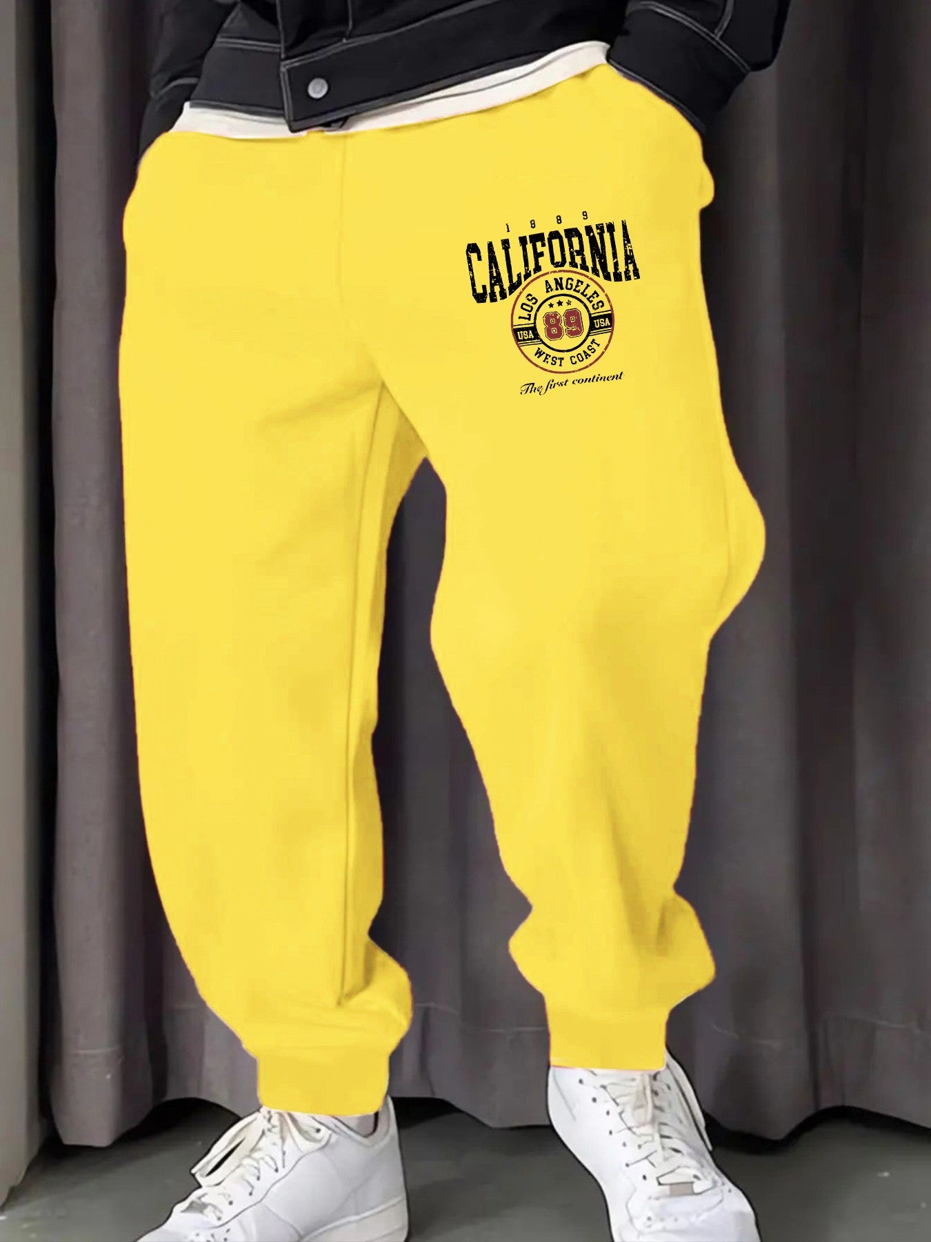California Los Angeles Letter Printing Man Sweatpants Soft Warm Britches Autumn Street Long Pants Hip Hop All-Match Trousers