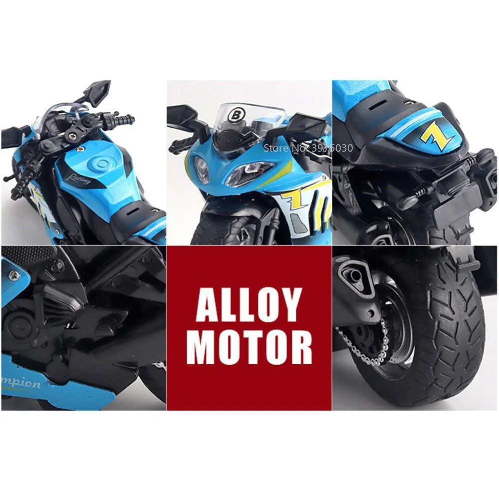 Modelo de Moto Kawasaki Escala 1:12 Miniatura em Liga Leve Brinquedo Carro Som Luz Pneus de Borracha Motocicletas Veículo Presente Perfeito para Meninos