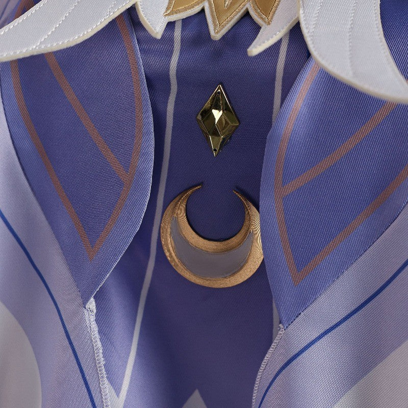 Game Impact Damselette Columbina Cosplay Costume Wig Hair for Women Cosplay Halloween Fatui Role Play Party Dress Outfits