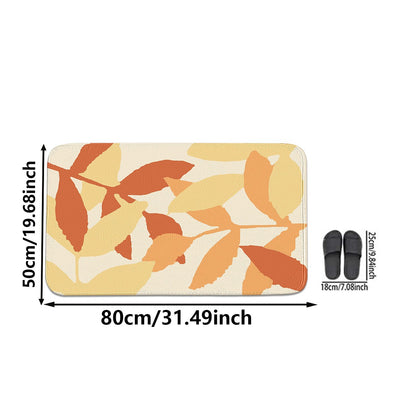 Autumn Leaf Pattern Anti - slip Bathroom Mat (Single Piece/3 - Piece Set), Adding Warmth to Your Bathroom Space