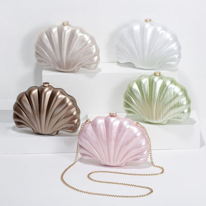 Ladies' new one shoulder diagonal cross bag, shaped shell acrylic bag, fashionable evening handbag