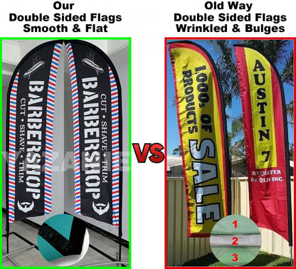 Barber Shop Feather Flag 11FT Barbershop Sign Outside Windless Banner Feather Swooper Flag for Shop Advertising Business Outdoor