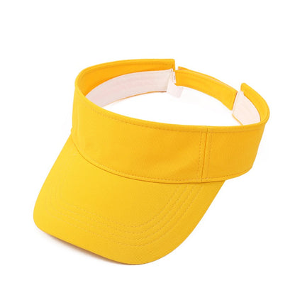 Men Women's Summer Sun Visor Hats Empty Top Solid Cotton Outdoor Sports Beach UV Protection Caps