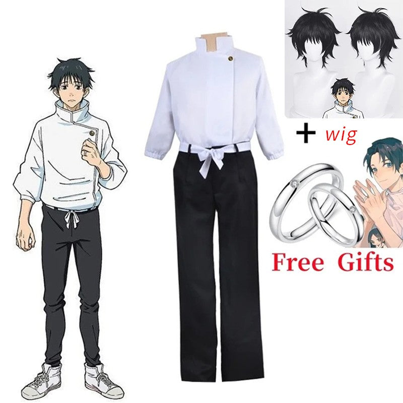 Anime Jujutsu Kaisen Yuta Okkotsu Cosplay Costume Men Women Halloween Party Uniforms Tops + Pants + Belt