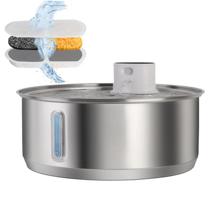 Bebedouro Automático Petavista 8L Aço Inoxidável para Cães 5000mAh Bebedouro Sem Fio para Pets Bateria e Sensor Dispensador 2 em 1 para Cães