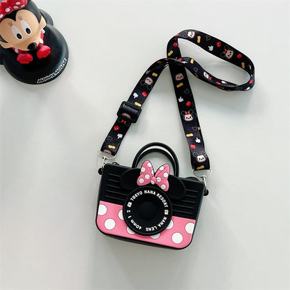 Disney Shoulder Bag Mickey Mouse Cartoon Anime Minnie Mickey Silicone Pocket Pack Crossbody Coin Bag Children's Backpack Gifts