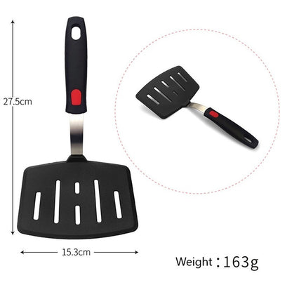 Espátula de Silicone para Panelas Antiaderentes Resistente a Altas Temperaturas, Espátula de Aço Inoxidável de Alta Qualidade para Fritar e Mexer, Utensílios de Cozinha