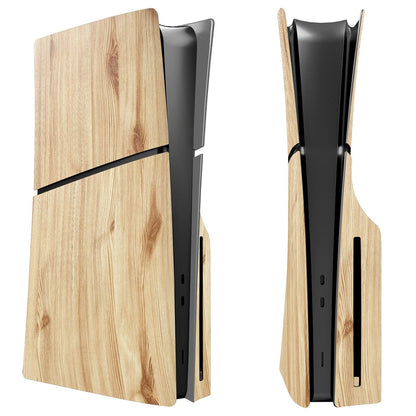 Wood Color Faceplate for New PS5 Slim Replacement Cover Shell Case Plate Accessories for PS5 Slim Disc Edition
