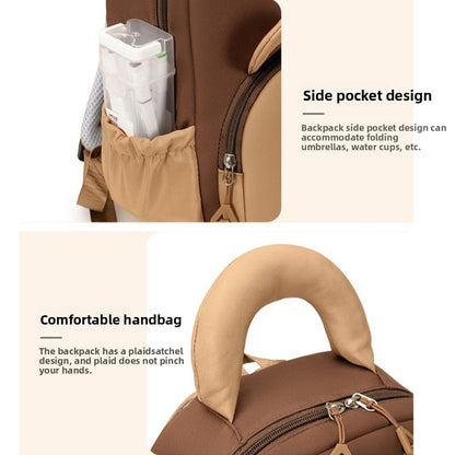 Mochila de Capivara Kawaii de Desenho Animado, Nylon Leve, Mochila Escolar de Capivara, Grande Capacidade, Multibolsos, Mochila para Jardim de Infância