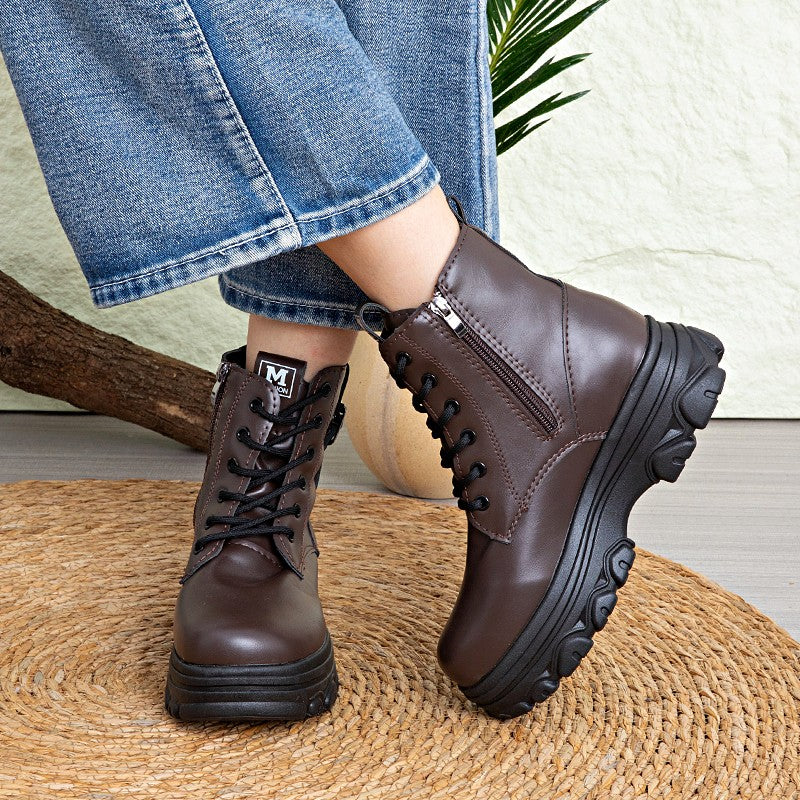 Bestselling Height Increasing Women2025Autumn and Winter New Fleece-Lined Non-Slip Short Boots for Petite Thick-Soled Faux Wool