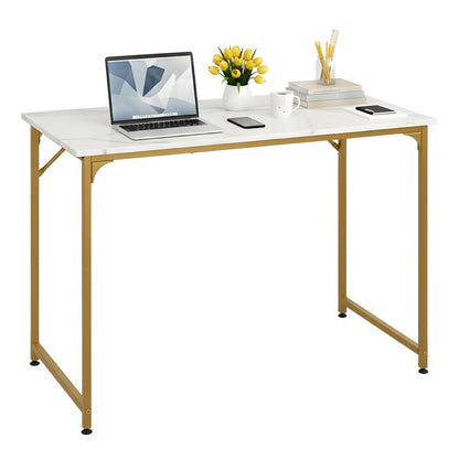 Escrivaninha de Computador de 39 Polegadas Versátil para Home Office, Estudo e Jogos, Design Moderno Minimalista com Estrutura de Metal Resistente, Fácil de Montar