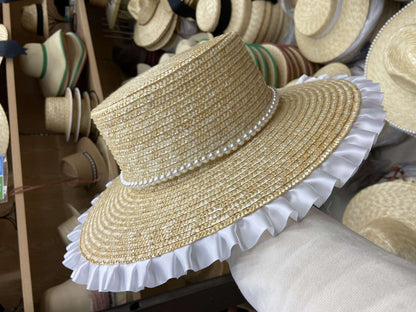 Chapéu de palha Raffite com aba grande para Jazz, chapéu de praia retrô inglês versátil para mulheres com proteção solar, estilo Hepburn, chapéu de senhora francesa