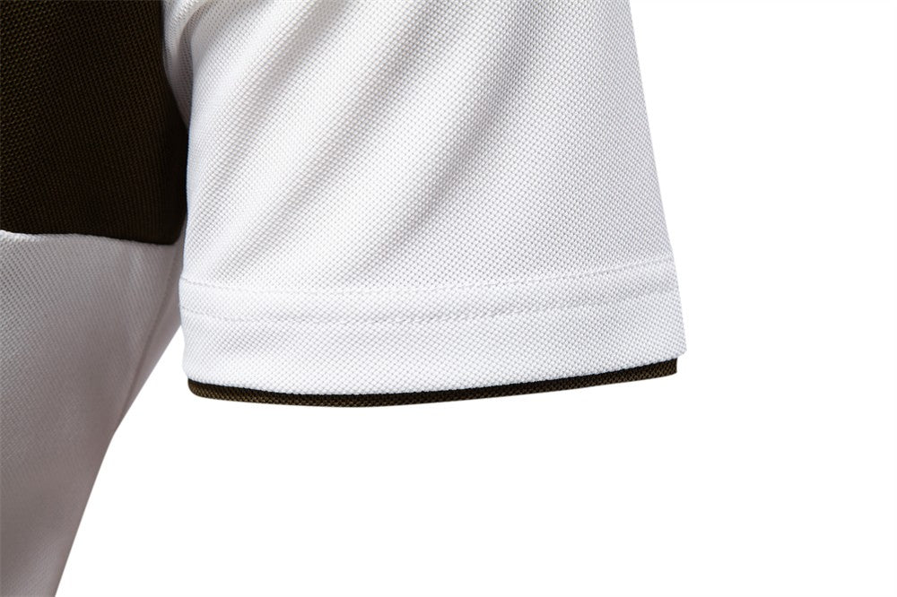 AIOPESON Men's Summer V-Neck Striped Polo Shirt Breathable Slim Fit Polo Shirts for Men Lightweight Casual Athletic Polo
