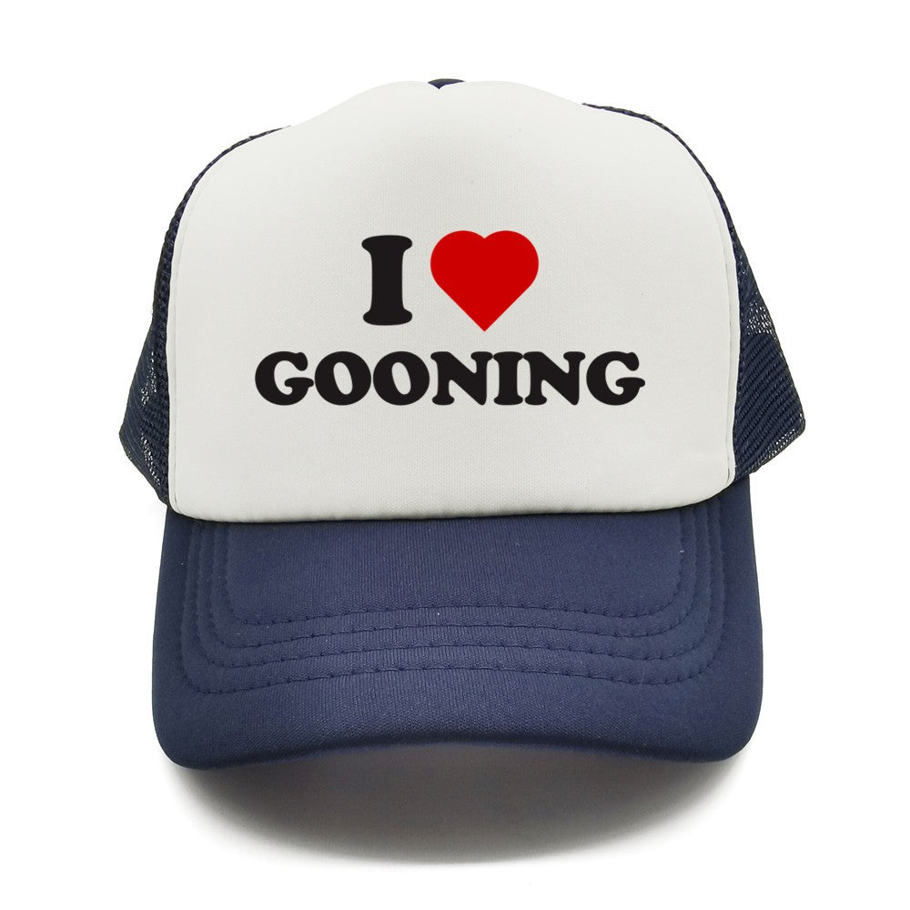 Funny I Love Gooning Baseball Caps Cool Summer Men Mesh Net Hat Humor Trucker Cap Unisex Outdoor Mesh Net Caps MZ-080