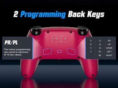 Controller For Playstation5 PS5/PS5 Pro/Slim/PC,RGB Wireless Gamepad Hall Effect Trigger Marco/Turbo Anti-Drift Game Joystick