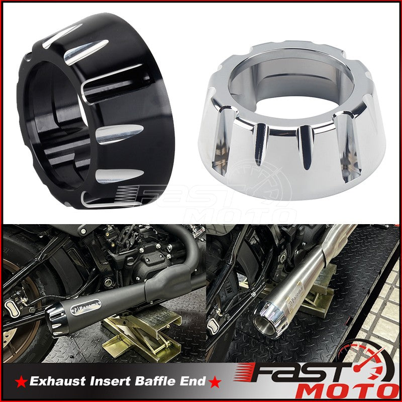 Motorcycle 2-into-1 Exhaust Mufflers Tip End Cap For Harley Softail Low Rider ST FXLRST FXLR FXLRS Standard FXST Street Bob FXBB