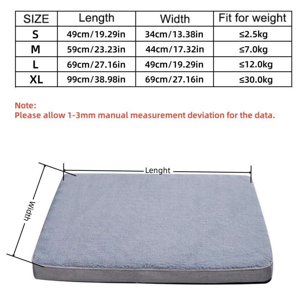 Tapete para Cama de Cachorro com Zíper Removível Colchão para Pets Tapete para Dormir Lavável para Cachorros Almofada para Animais de Estimação, Adequado Para o Inverno