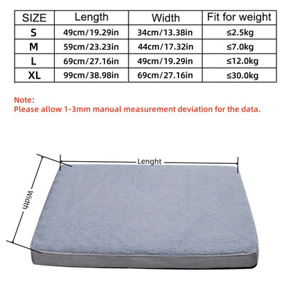 Tapete para Cama de Cachorro com Zíper Removível Colchão para Pets Tapete para Dormir Lavável para Cachorros Almofada para Animais de Estimação, Adequado Para o Inverno