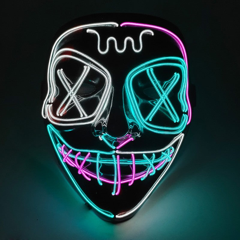 1 pcs Attractive Neon EL Wire Mask  More Colors For Choice Luminous LED Purge Mask Adult Cosplay Prop For Night Glow In The Dark