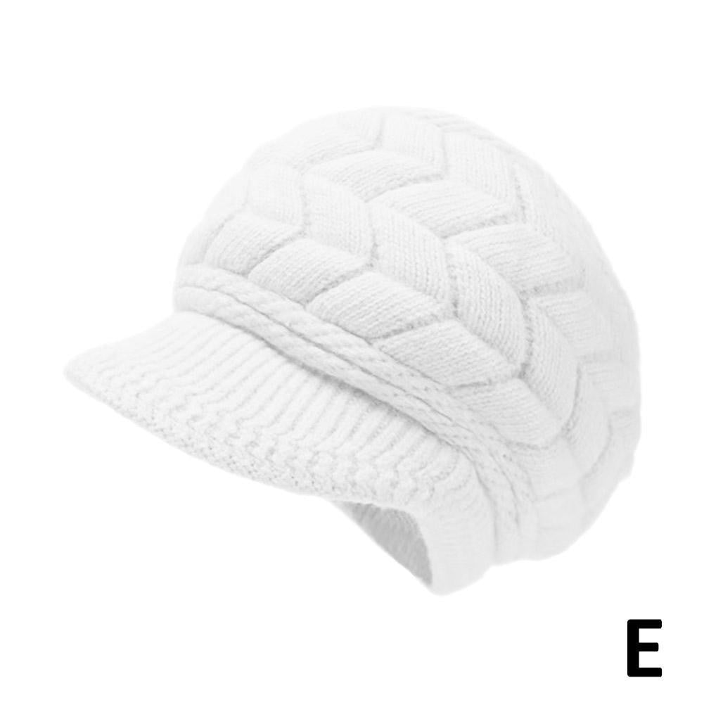 Women's Winter Solid Color Warm Knitting Loose Beret Leisure Ski Cap Korean Version Beret Plus Velvet Thick Knitting Ear Cap